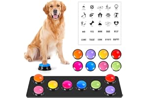 MUTSRD 8 PCS Color Voice Recording Button Dog Buttons for Communication Dog Talking Button Set, Pet Training Button for Dogs Reusable 30S Record & Playback for Let your pet learn to speak and Training Games