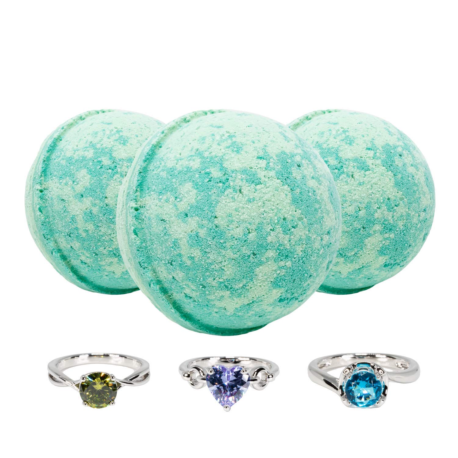 Bubbly Belle Bath Bombs with Surprise Rings Inside, 6oz Bath