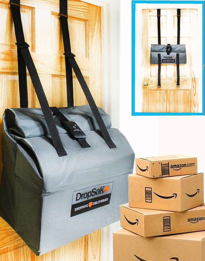First Ever! Secure Over The Door Package Drop Box/Mailbox with Lock by