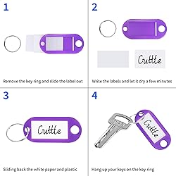 Cuttte 66 Pack Plastic Key Tags, Key Labels with