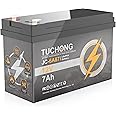 TUCHONG Lithium Battery, Upgrade 12V 7Ah LiFePO4 Battery, Up to 5000+ Cycle Times and 10-Year Lifetime, Rechargeable Fast Charging Ideal for Small UPS, Solar Power, Fish Finder, and Speaker (12V 7AH)