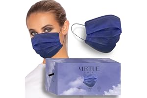 VIRTUE CODE On The Go Curved Face Masks - Soft 3 Ply Comfort 50 Disposable Face Masks