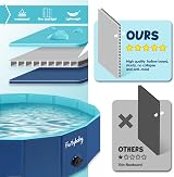 furrybaby Large Dog Paddling Pool Foldable Navy 120x30 cm Non-Slip Drain view 2