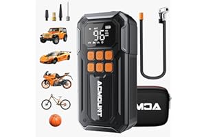 Acmount 160PSI Tire Inflator Portable Air Compressor, 40LPM Cordless Air Pump with Digital Gauge for Car, Bike, Motorcycle, Ball, Auto Shut-Off, Powerful Battery, Emergency Light