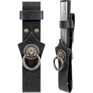 MOSTORY Renaissance Leather Fan Holster - Viking Fan Holster for Renfaire Outfit Cosplay Medieval Accessories