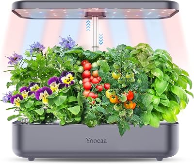 Yoocaa 12-Pod Hydroponics Growing System with LED Grow Light