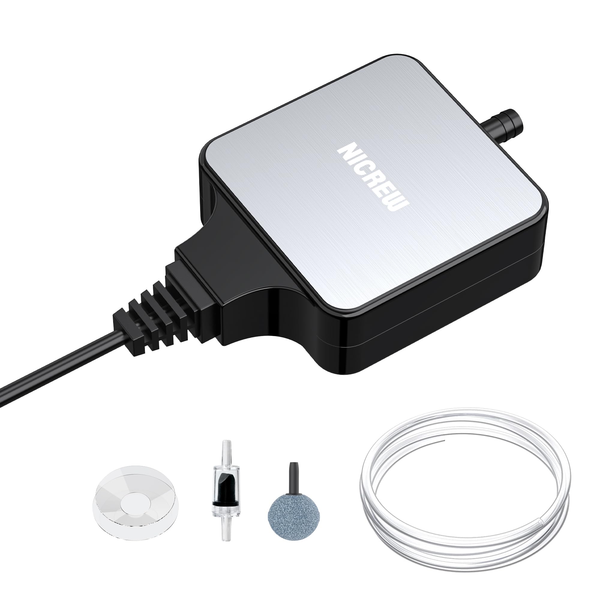 NICREW Aquarium Air Pump, Adjustable and Ultra Silent for Fish Tank
