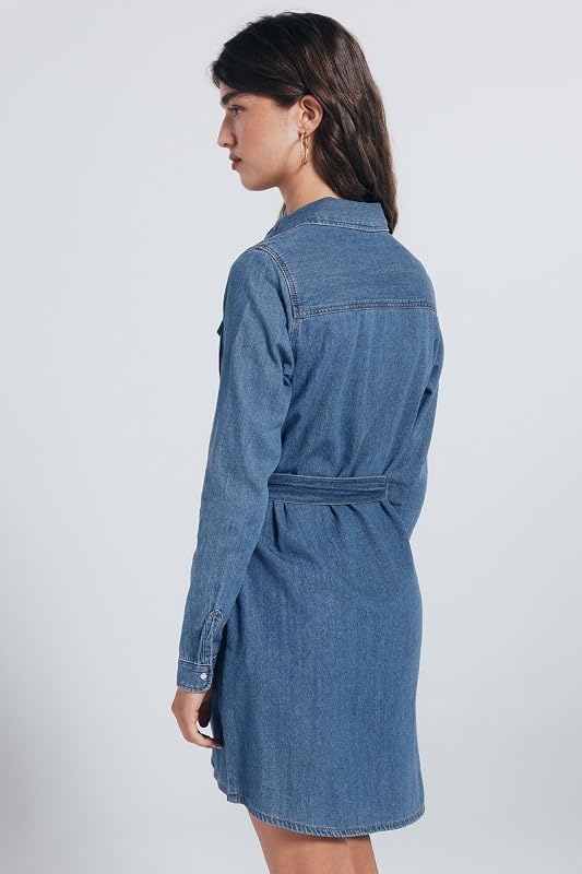 Nueva Camisa De Estructura con Bordado De Árboles, Azul, 34