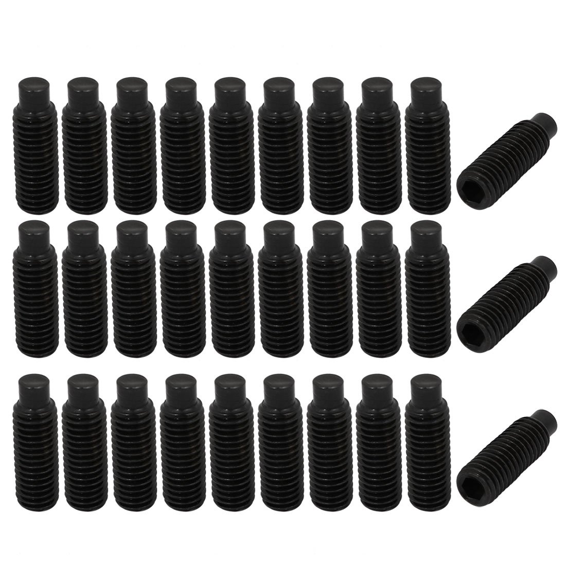 Sourcingmap 30 Pcs M8 x 25mm Alloy Steel Hexagon Socket Drive Dog Point Grub Screw