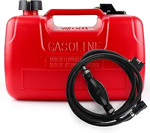 Boat Fuel Tank 3 Gallon, Marine Outboard Motor Fuel Tank with Hose Connector, Compatible with Kayaks, Small/Large Boats, Inflatables and Canoes- Red