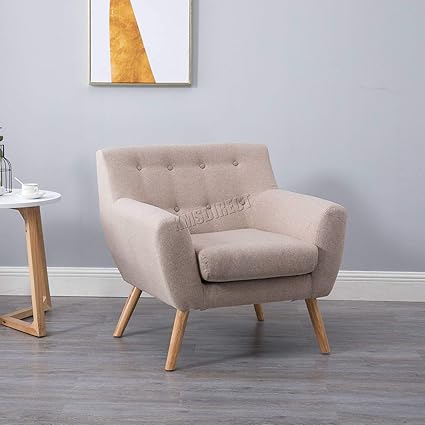 Westwood Linen Fabric 1 Single Seat Sofa Tub Armchair Dining