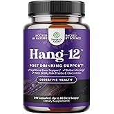 Nighttime Liver Detox & Hydration Pills - Pre and Post Drinking Recovery Liver Support Supplement for Better Mornings with DHM Dihydromyricetin Milk Thistle Extract and Electrolytes - 240 Count