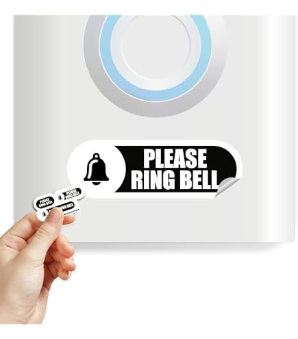 Engraved 2x2 Woodgrain RING BELL Wall Plate Adhesive Backed Plaque Sign...