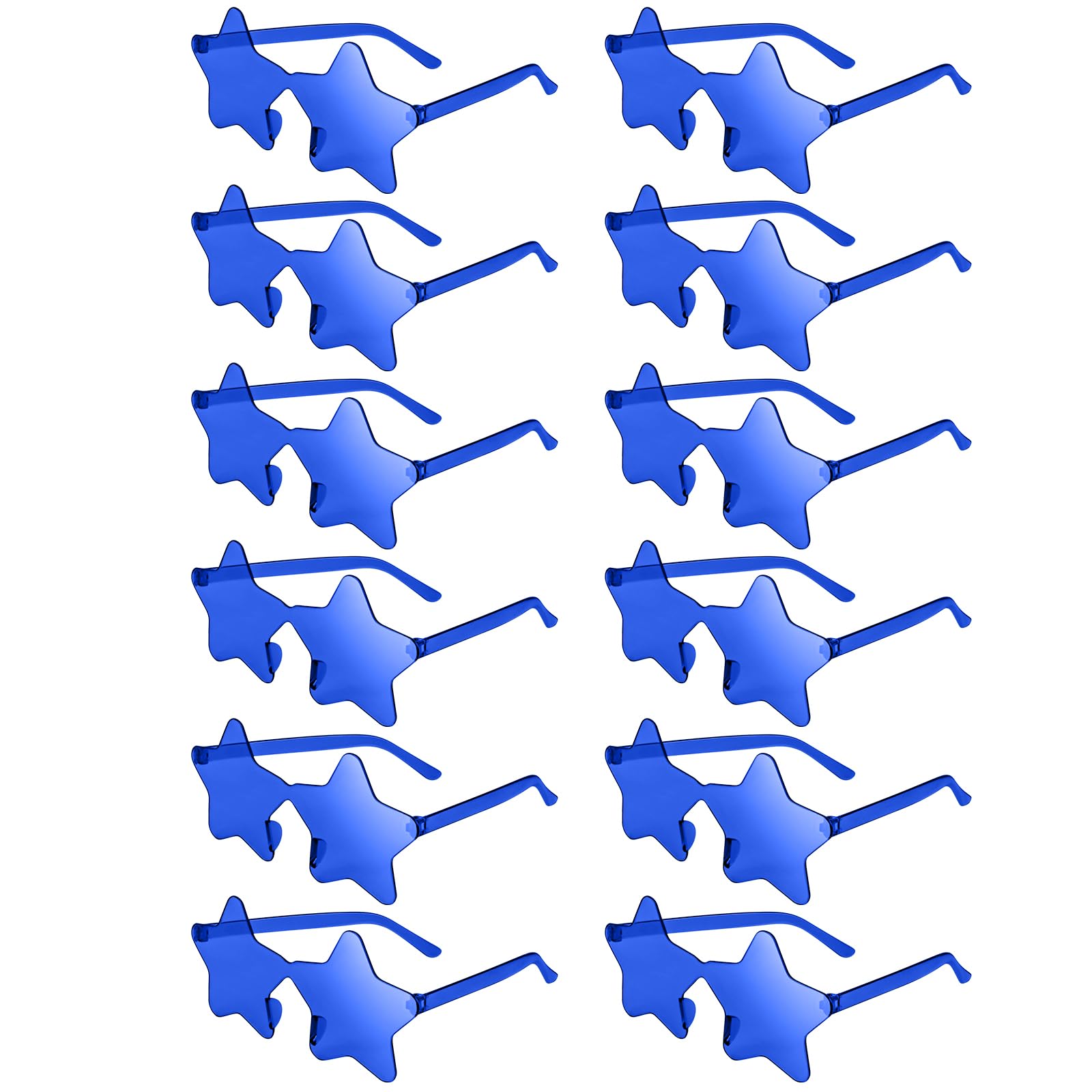 NACHLYNN Rimless Star Shaped Sunglasses Pentagram Glasses Transparent Sunglasses Valentine Day Party Favor (12, Dark Blue)