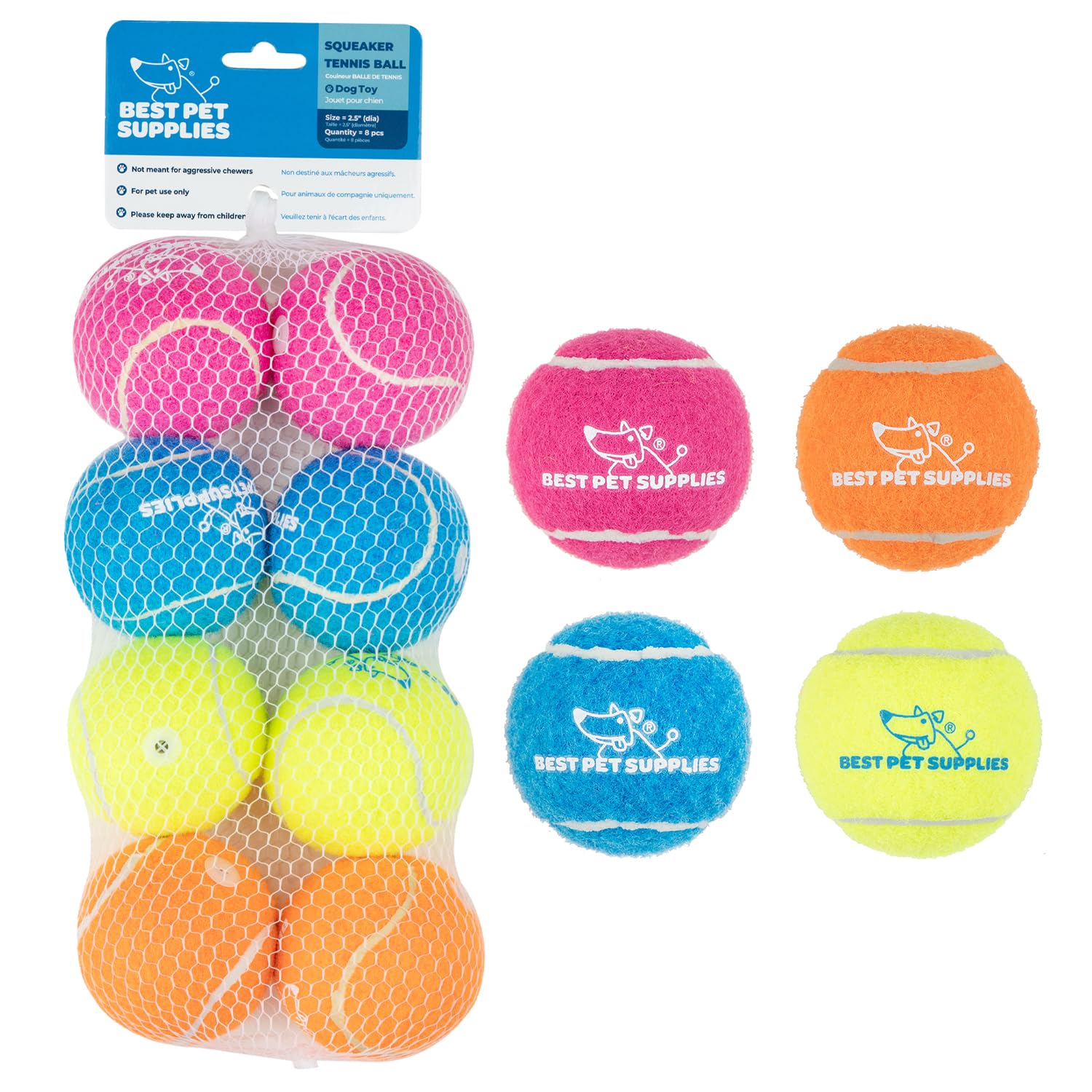 Best Pet Supplies Squeaky Tennis Balls for