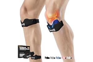 GOUNOD Patellar Tendon Support Strap 2 Pack,Silicone Knee Strap for Knee Pain Relief,Patella Band for Basketball, Jumpers Knee, Tendonitis, Running, Hiking, Soccer, Osgood Schlatter（Black）