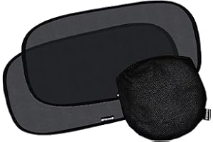 Enovoe Car Window Shade for Baby - (2 Pack) UV Protection Breathable Mesh Baby Window Covers - Sun Shade Blocker, Cling Windows Cover - Glare Shield and UV Rays Protection for Your Child - XL 25"x16"
