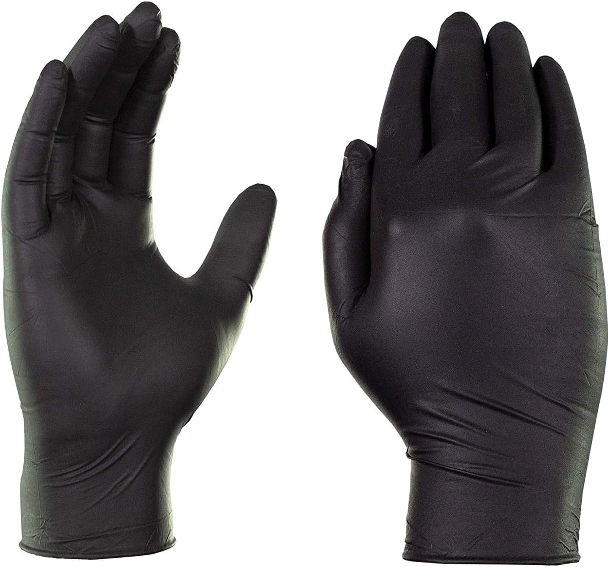 Disposable Black Nitrile Gloves large, 100 Count - Heavy Duty 4 Gram Thick - Powder Free, Rubber Latex Free, Exam Grade, Non Sterile, Ambidextrous - Soft with Textured Tips(100 Count