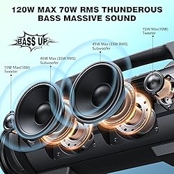 W-KING Portable Speaker, 120W Peak 70W RMS