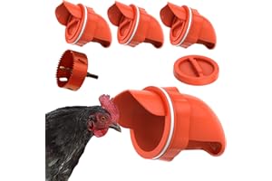 Lil'Clucker DIY Chicken Feeder Port - 4 Pack with Caps & Hole Saw - Chicken Feeder, Chicken Feeders No Waste, Poultry Feeder, Duck Feeder, No Waste Chicken Feeder Kit