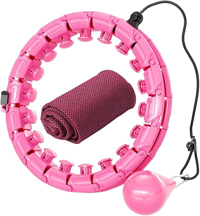Sedol Smart Weighted Hula Hoop Gift Set – Auto-Spinning Fitness Hoop Pink