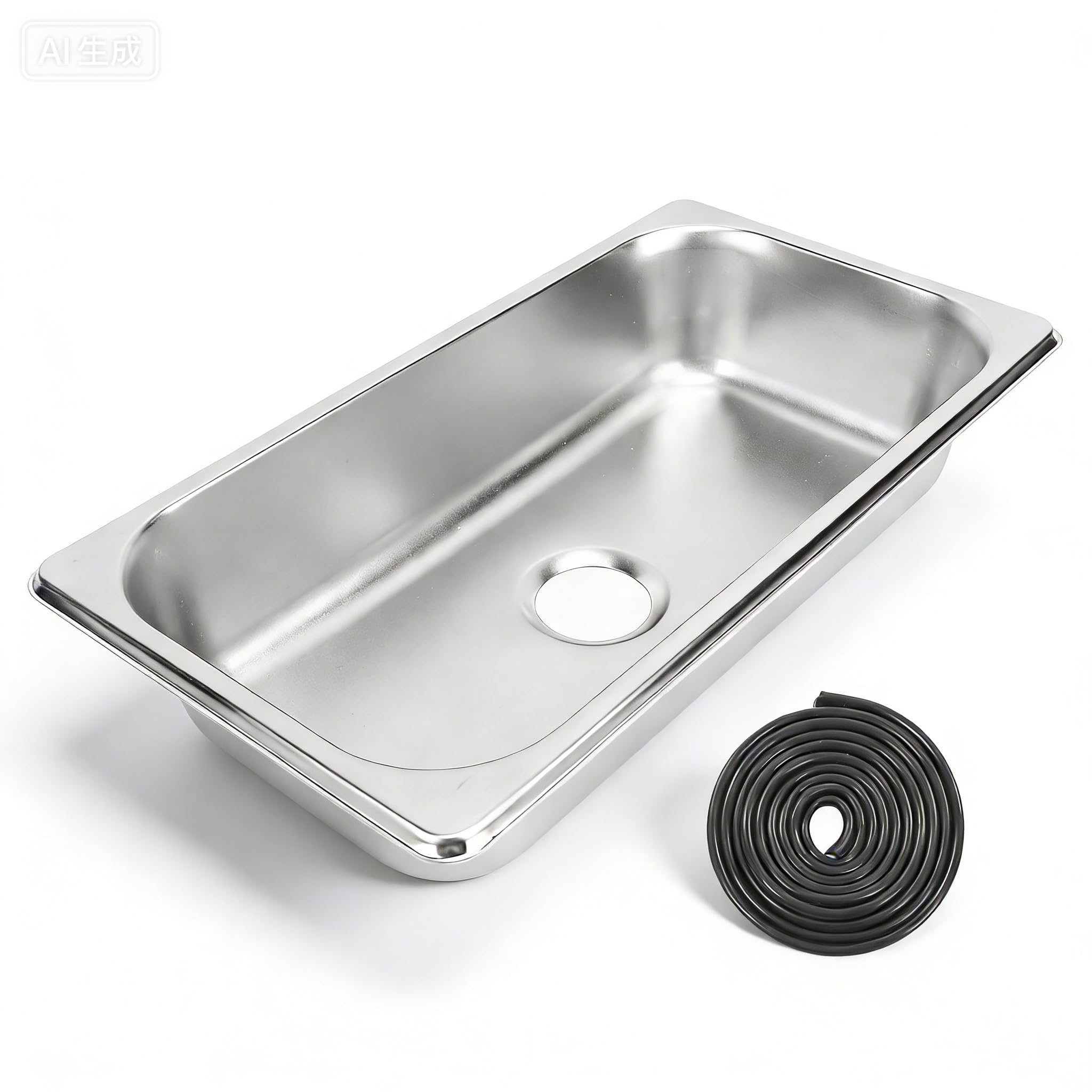 RV Sink, Stainless Steel Kitchen Sink, 12.8x6.93x2.56in, Embedded Hand Washing Basin, with 40mm Drain Outlet, for Boat Caravan Motorhome Workstation Prep Kitchen Bar (Stainless