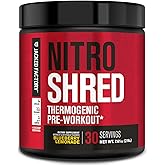 Jacked Factory NITROSURGE Shred Pre Workout Supplement - Energy Booster, Instant Strength Gains, Sharp Focus, Powerful Pumps - Nitric Oxide Booster & PreWorkout Powder - 30Sv, Blueberry Lemonade
