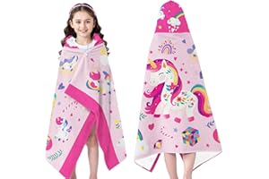 INXENG Kids Bath Towels, Girls Hooded Beach Towel, Pool Towels with Hood, Hooded Towels for Girls and Boys, Hooded Beach Towel for Kids, Ideal Gift for Children