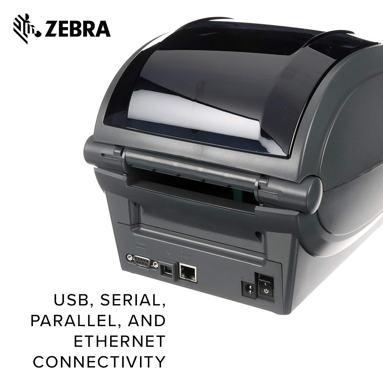 Zebra GX430t Thermal Transfer Desktop Printer Print Width of 4 in USB Serial Parallel and Ethernet Connectivity GX43-102410-000: Industrial & Scientific