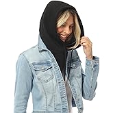 MixMatchy Women's Hooded Scarf Hat Balaclava Beanie Skull Cap with Drawstring Detachable Hood
