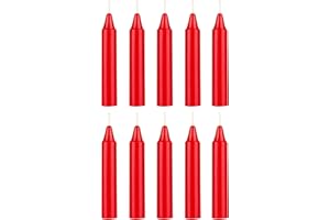 Mega Candles 10 pcs Unscented Red Exquisite Mini Taper Spell Candles, 4 Inch Tall x 3/4 Inch Diameter, Supreme Chimes, Enchantment, Casting Rituals, Witchcraft, Wiccan, Altar, Magic, Metaphysical