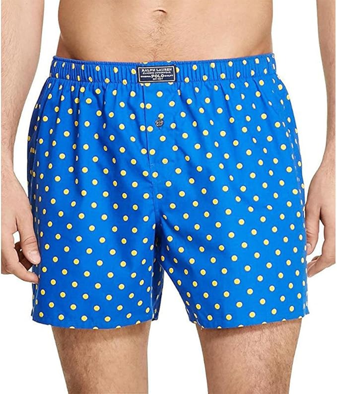 Classic Woven Printed Boxer (Medium) Blue/Yellow at Amazon Men’s