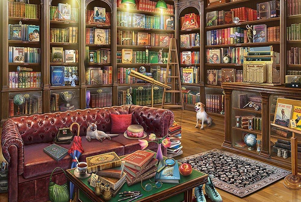 ZFJRKEE Jigsaw Puzzle 1000 Pieces Book House Wooden Jigsaw Puzzles Adult Collectible Puzzle Kid Educational Toys Puzzle Toy Gifts