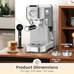 ANYCOLD Espresso Machine 20 Bar, Compact Espresso