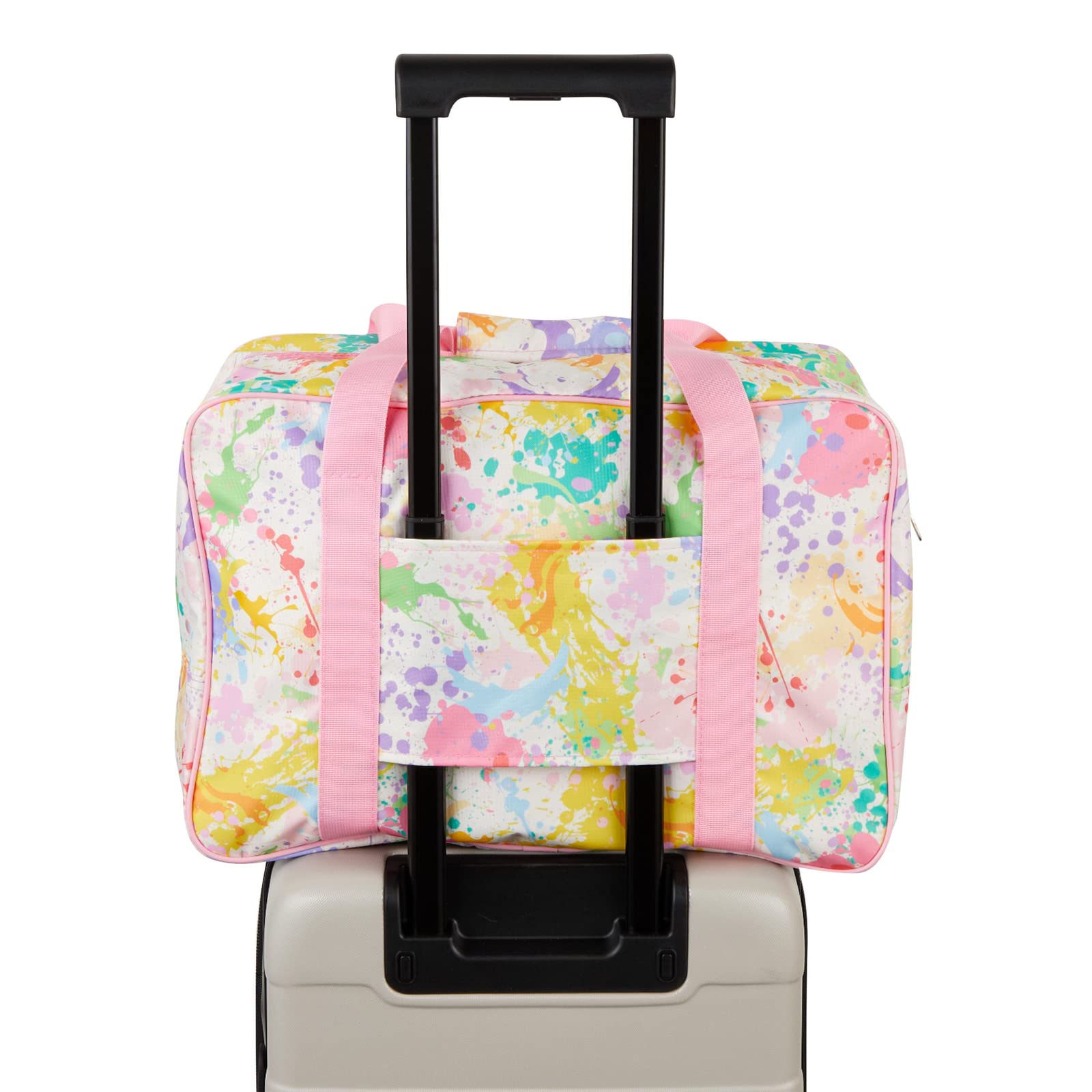 Bright Creations Pastel Watercolor Sewing Machine Carrying Case - Universal Tote Travel Bag Accessories Organizer Compatible with Most Standard Machines (18.1 x 9.4 x 12.2 Inch)