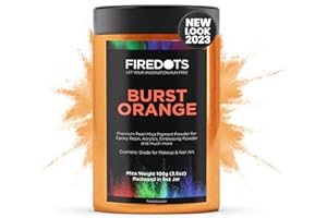 FIREDOTS Orange Mica Powder - 100 Grams - Epoxy Resin Color Pigment - Metallic Orange Mica Powder for Epoxy Resin - Orange Epoxy Pigment Powder - Epoxy Color Pigment - Epoxy Resin Pigment