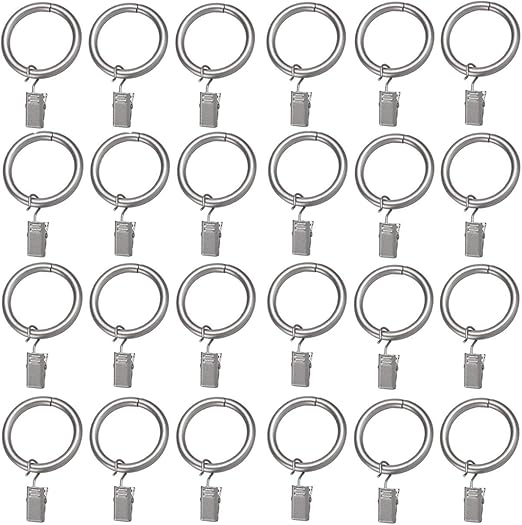 Home Garden Limnuo 1 5 Inch White Metal Curtain Rings With Clips