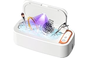 IFTHFOUR UV Ultrasonic Cleaner, 48KHz Professional Chargeable Ultrasonic Cleaner with Digital Timer, Jewelry Ultrasonic Machine for Eyeglasses, Watch, Ring, Dentures, Dental Retainer, Jewelry