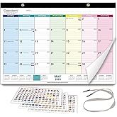 Calendarin Desk Calendar 2025-2026 for Canada, 20 Months from May 2025 to Dec 2026, 17x12 Inch, Ruled Colored Blocks, Canadia