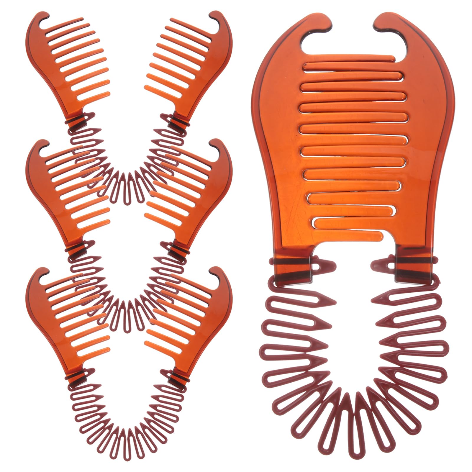 minkissy 4pcs Banana Hair Clip Interlocking Comb Large Comb Clip Round for Women Girls Hair Braiding Tools
