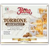 Flora Foods Assorted Italian Torrone &ndash; 18 Almond Honey Nougat Pieces &ndash; Vanilla, Lemon &amp; Orange Flavors &ndash; Less Than 60 Calories Each &ndash; Made in Italy &ndash; 7.62 oz Box