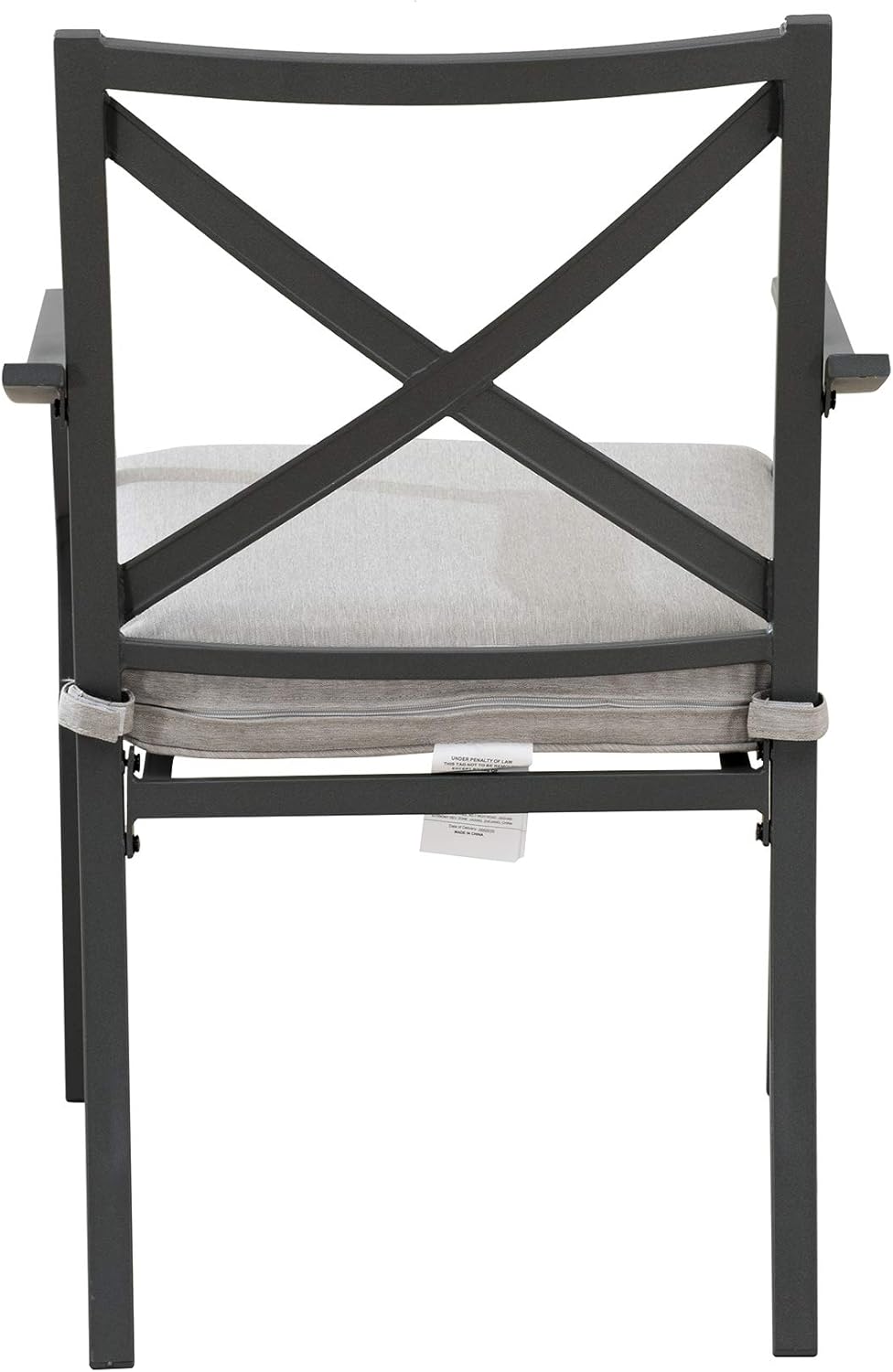  Brand - Ravenna Home Archer Steel-Framed Outdoor Patio Dining Chairs, Set of 2, 35"H, Gray : Garden & Outdoor