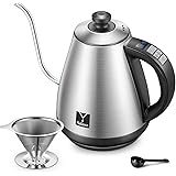 Electric Gooseneck Kettle with Variable Temperature Control Pour Over Coffee Kettle and Tea Kettle, 1000W Quick Boiling Water