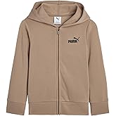 PUMA boys Essential Basics Logo Zip Up Hoodie, Fleece Sweatshirt, Front Pockets
