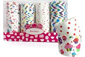 Bertacy Quality Cupcake Baking Cups Disposable Cake Baking Cup Cupcake Muffin Fit Home Party(100pcs)