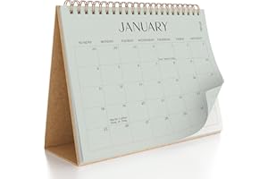ZICOTO Aesthetic Desk Calendar 2026-2027 - Runs from January 2026 until July 2027 - Beautiful Small 26-27 Flip Desktop Calendar for Easy Organizing
