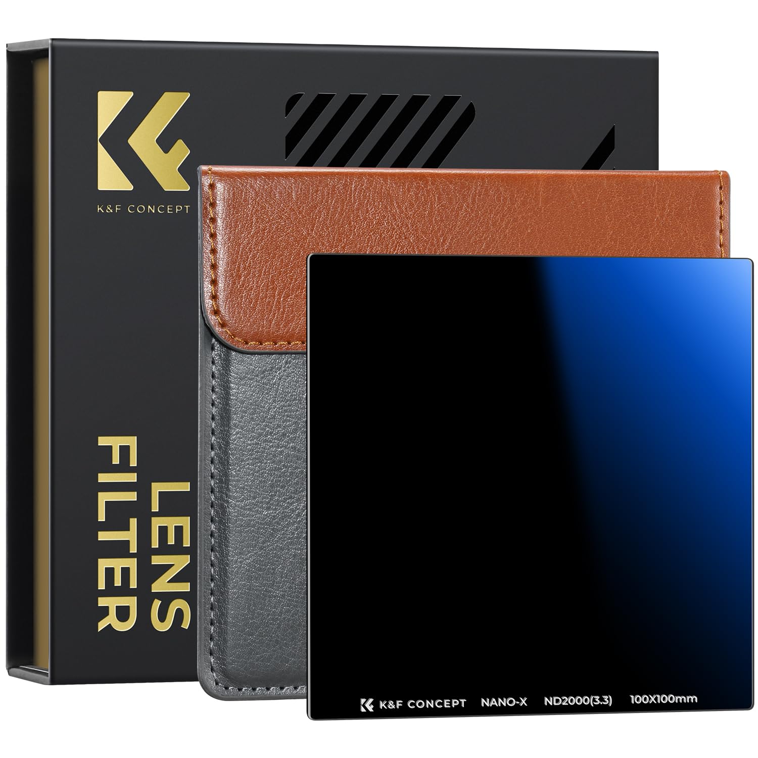K&F CONCEPT 100x100mm Square ND2000 (11 Stops) Filter Waterproof Neutral Density Filter with 28 Multi-Layer Coatings for Camera Lens