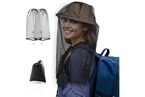 WANRU Mosquito Head Net Hat, Protects Face and Neck from Mosquito Bites for Camping, Fishing, Gardening, Apiculturist