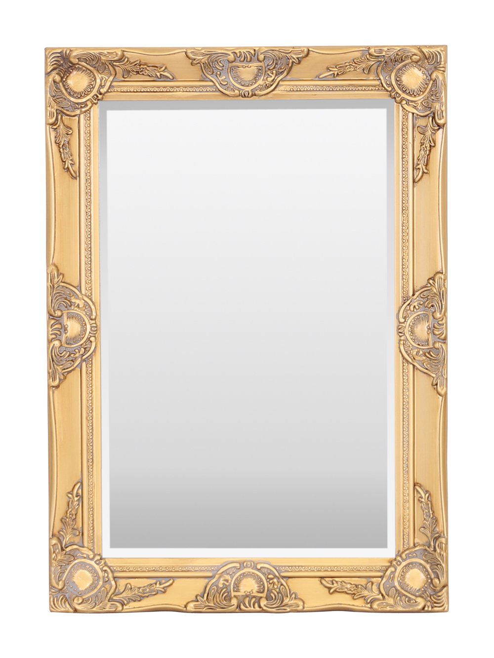 Select Mirrors Haywood Wall Mirror - French Chic Style - Real Wood Frame (50cm x 70cm, Antique Gold)