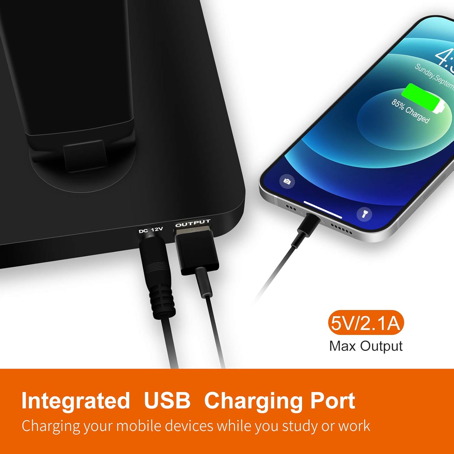 LED Desk Lamp with Wireless Charger, USB Charging Port, Table Lamp with 6 Brightness Levels & 5 Lighting Modes, Touch Control, Auto-Off Timer, Dimmable Eye-Caring Desk Light with Adapter, Black: Home Improvement